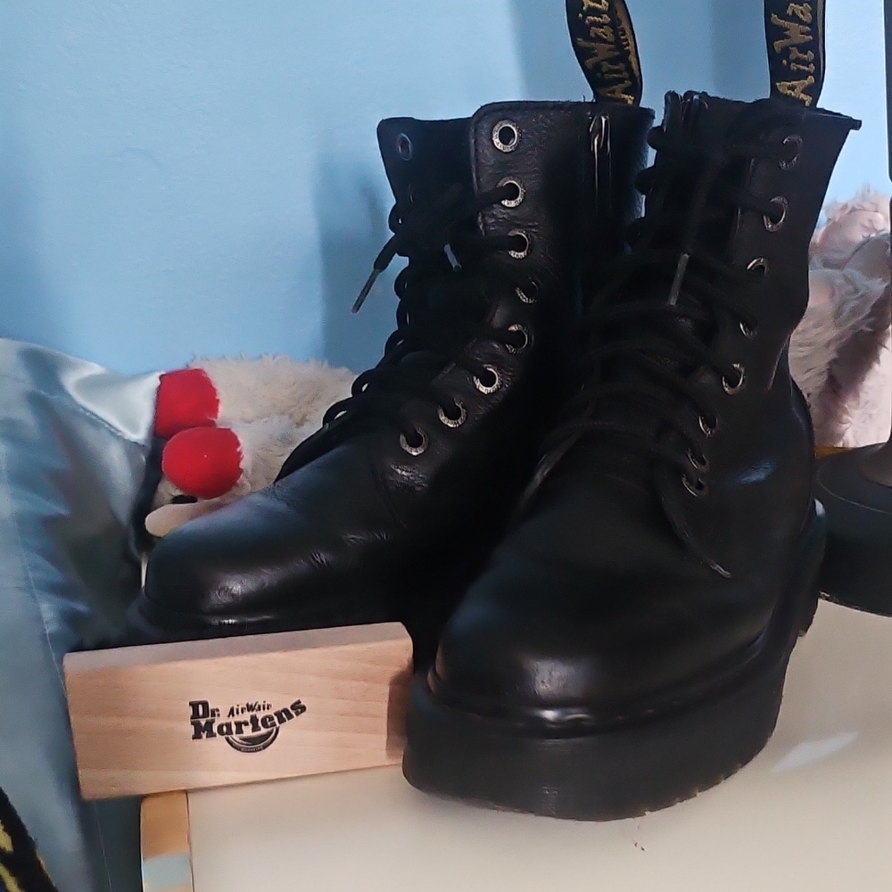 Dr. Martens Black Leather Lace-Up Boots